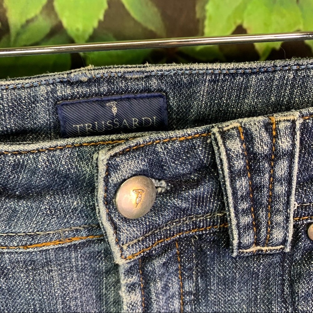 TRUSSARDI Garment-Washed Cropped Jeans, US 6/IT 42 - Picture 6 of 13